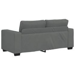 Sofa 2-osobowa, ciemnoszara, 140 cm, tapicerowana tkaniną