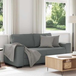 Sofa 2-osobowa, ciemnoszara, 140 cm, tapicerowana tkaniną