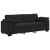 Sofa 3-osobowa, czarny, 178 cm, tapicerowana aksamitem
