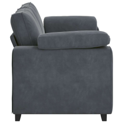 Sofa dwuosobowa Ciemnoszara 140 cm Aksamit
