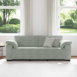 Sofa 3-osobowa, jasnoszara, 178 cm, tapicerowana aksamitem