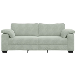 Sofa 3-osobowa, jasnoszara, 178 cm, tapicerowana aksamitem