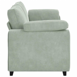 Sofa 3-osobowa, jasnoszara, 178 cm, tapicerowana aksamitem