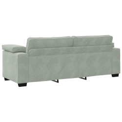 Sofa 3-osobowa, jasnoszara, 178 cm, tapicerowana aksamitem
