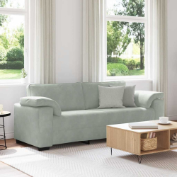 Sofa 3-osobowa, jasnoszara, 178 cm, tapicerowana aksamitem