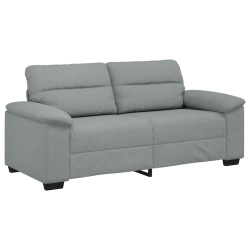 Sofa 2-osobowa, jasnoszara, 140 cm, tapicerowana tkaniną