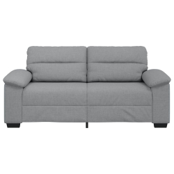 Sofa 2-osobowa, jasnoszara, 140 cm, tapicerowana tkaniną