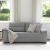 Sofa 2-osobowa, jasnoszara, 140 cm, tapicerowana tkaniną