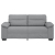 Sofa 2-osobowa, jasnoszara, 140 cm, tapicerowana tkaniną