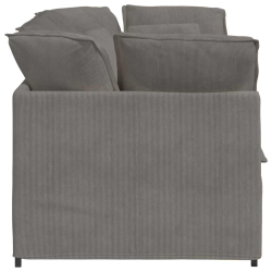 Sofa modułowa z poduszkami Tkanina sztruksowa Jasnoszara