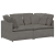 Sofa modułowa z poduszkami Tkanina sztruksowa Jasnoszara
