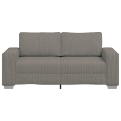 Sofa dwuosobowa, jasnoszara, 140 cm, tkanina sztruksowa