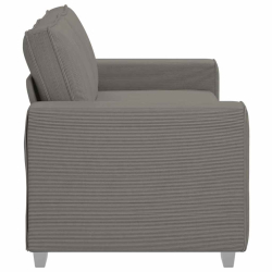 Sofa dwuosobowa, jasnoszara, 140 cm, tkanina sztruksowa