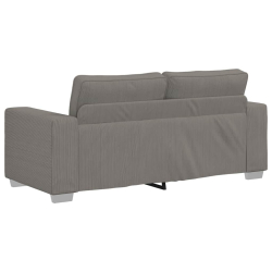 Sofa dwuosobowa, jasnoszara, 140 cm, tkanina sztruksowa
