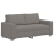 Sofa dwuosobowa, jasnoszara, 140 cm, tkanina sztruksowa