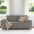 Sofa dwuosobowa, jasnoszara, 140 cm, tkanina sztruksowa