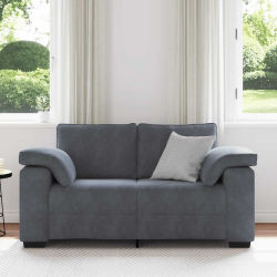 Sofa dwuosobowa Ciemnoszara 120 cm Aksamit