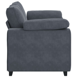 Sofa dwuosobowa Ciemnoszara 120 cm Aksamit