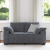 Sofa dwuosobowa Ciemnoszara 120 cm Aksamit
