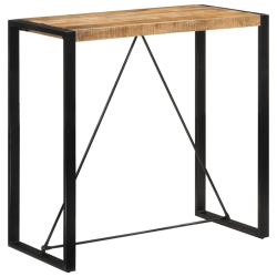 Stolik barowy, 110x55x110 cm, surowe lite drewno mango