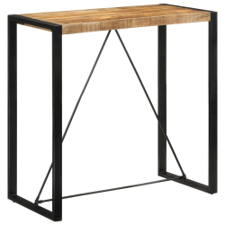 Stolik barowy, 110x55x110 cm, surowe lite drewno mango