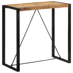 Stolik barowy, 110x55x110 cm, surowe lite drewno mango