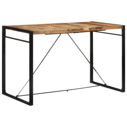Stolik barowy, 175x90x110 cm, surowe lite drewno mango