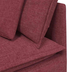 Sofa modułowa z poduszkami Tkanina wino czerwone