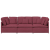 Sofa modułowa z poduszkami Tkanina wino czerwone