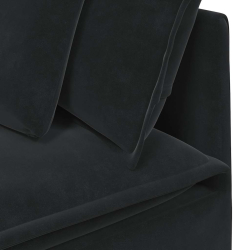 Sofa modułowa z poduszkami aksamitna czerń