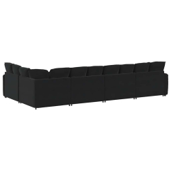 Sofa modułowa z poduszkami aksamitna czerń