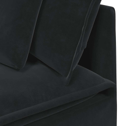 Sofa modułowa z poduszkami aksamitna czerń