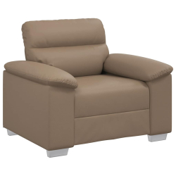 Fotel, kolor cappuccino, 60 cm, obity sztuczną skórą