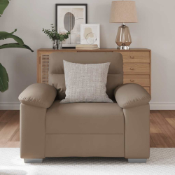 Fotel, kolor cappuccino, 60 cm, obity sztuczną skórą