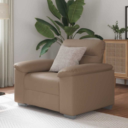 Fotel, kolor cappuccino, 60 cm, obity sztuczną skórą