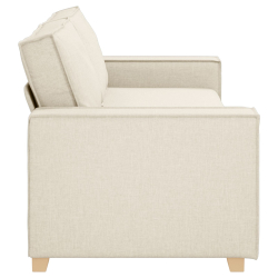 Sofa 3-osobowa 59 cm Beżowa Tkanina i drewno Nowoczesna