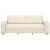 Sofa 3-osobowa 59 cm Beżowa Tkanina i drewno Nowoczesna
