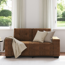Brązowy Tkanina, Drewno Średni Trwały Sofa dwuosobowa