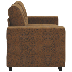 Brązowy Tkanina, Drewno Średni Trwały Sofa dwuosobowa