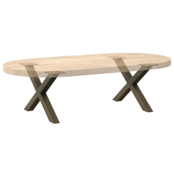 Nogi do stolika kawowego, 2 szt., naturalna stal, 50x(30-31) cm