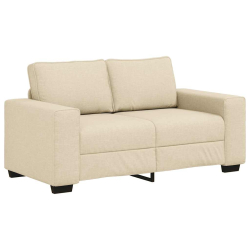 Sofa 2-osobowa kremowa 120 cm Tkanina