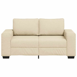 Sofa 2-osobowa kremowa 120 cm Tkanina