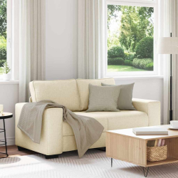 Sofa 2-osobowa kremowa 120 cm Tkanina