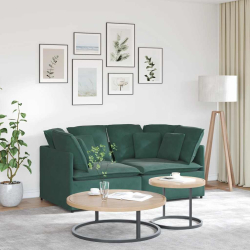 Sofa modułowa z poduszkami aksamitna ciemnozielona