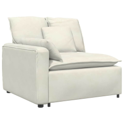 Sofa modułowa z poduszkami aksamitna kremowa