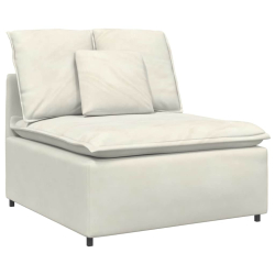 Sofa modułowa z poduszkami aksamitna kremowa