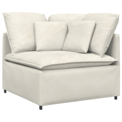 Sofa modułowa z poduszkami aksamitna kremowa