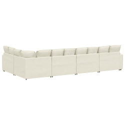 Sofa modułowa z poduszkami aksamitna kremowa