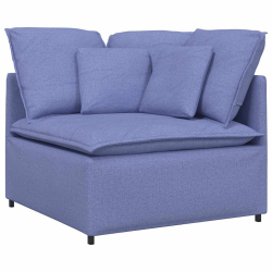Sofa modułowa z poduszkami Tkanina Jeans Niebieski