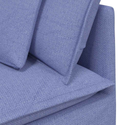 Sofa modułowa z poduszkami Tkanina Jeans Niebieski